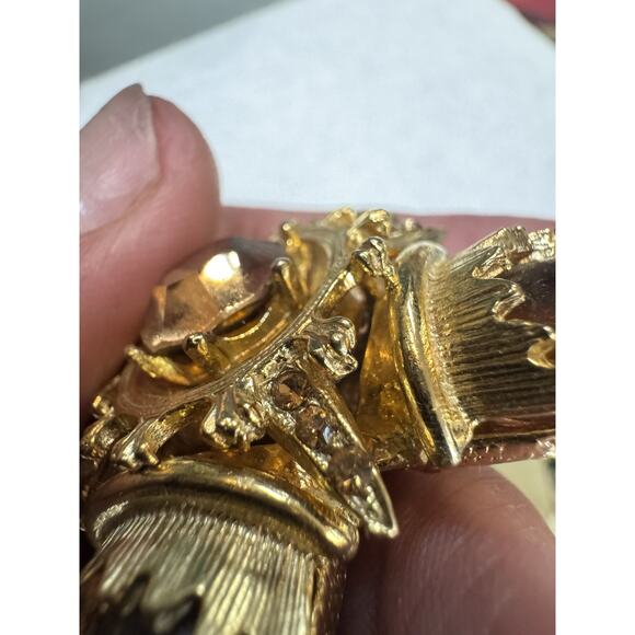 VTG Expan Amber Glass Convertible Brooch/Pendant - Picture 4 of 7